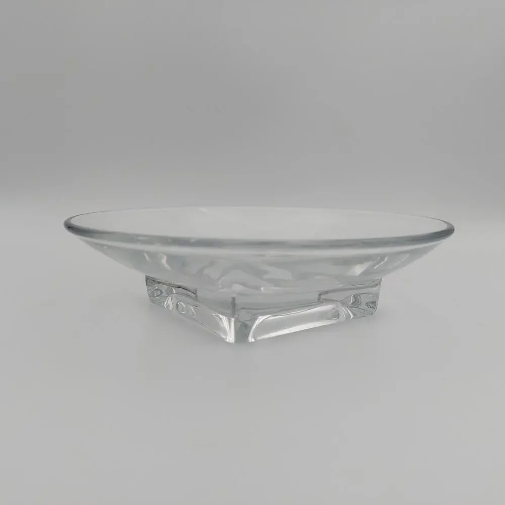 Cambridge Square Clear Glass Saucer Plate 7” Mid Century Footed Dish Chip MCM